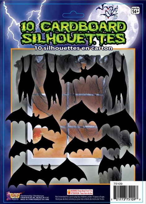 Bats Silhouette Shadow Halloween Party Decoration Cardboard Cutouts