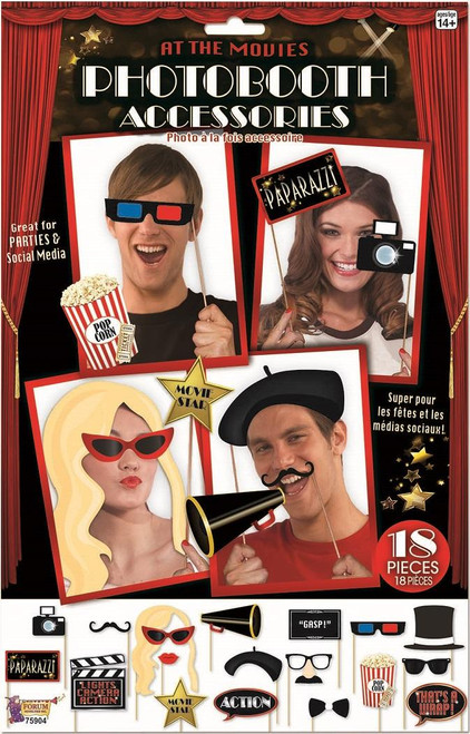 At the Movies Photo Booth Accessories Hollywood Theme Party Favor Kit