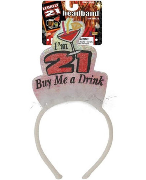 Legally 21 21st Birthday Party Favor Buy Me a Drink Headband