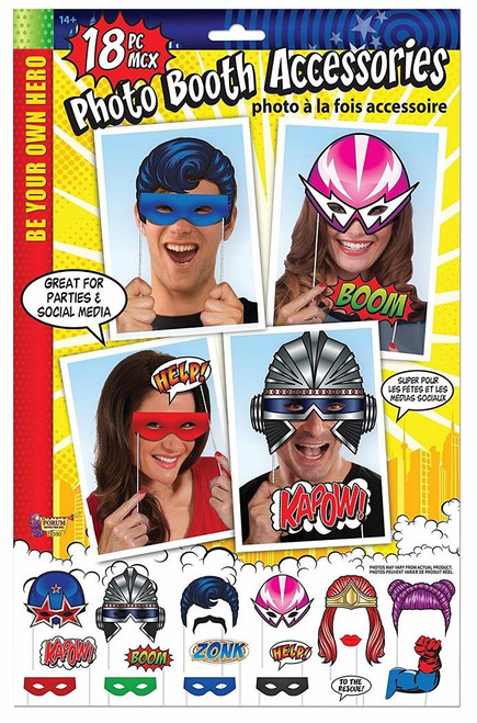 Superhero Photo Booth Accessories Birthday Party Favor Kit
