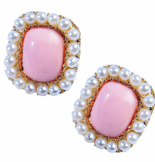 Square Pink Earrings Flirtin' with the 50's Adult Costume Accessory
