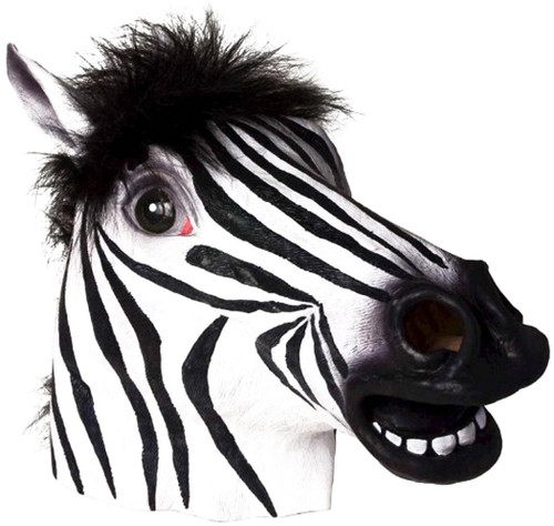 Zebra Latex Mask Adult Costume Accessory