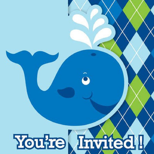 Ocean Preppy Boy 1st Birthday Party Invitations