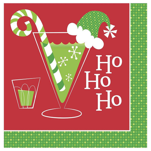 Holiday Toasts Christmas Party Beverage Napkins - Ho Ho Ho