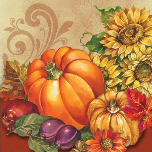 Bountiful Blessings Thanksgiving Holiday Party Beverage Napkins