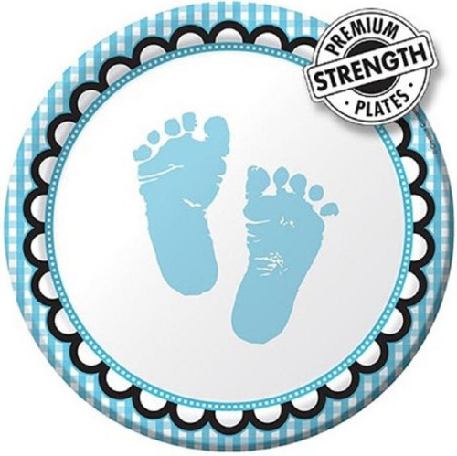 Sweet Baby Feet Blue Baby Shower Party 7" Dessert Plates