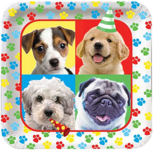 Paw-ty Time! Birthday Party 9" Square Dinner Plates