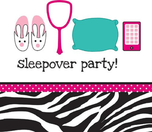 Pink Zebra Boutique Birthday Party Luncheon Napkins SLEEPOVER