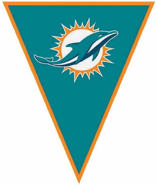 Miami Dolphins NFL Football Sports Party Pennant Flag Banner Decoration