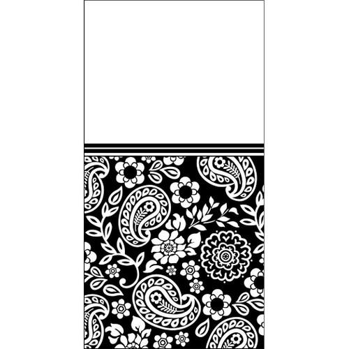 Black & White Paisley Party Decoration Plastic Tablecover