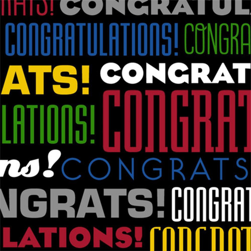 Congrats Grad Stripe Graduation Party Beverage Napkins