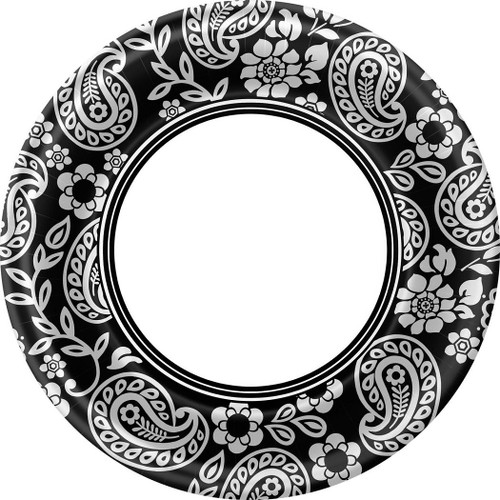 Black & White Paisley Party 9" Dinner Plates