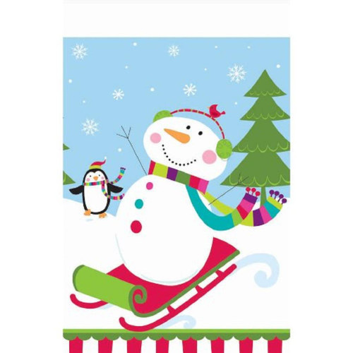 Joyful Snowman Christmas Holiday Party Decoration Plastic Tablecover