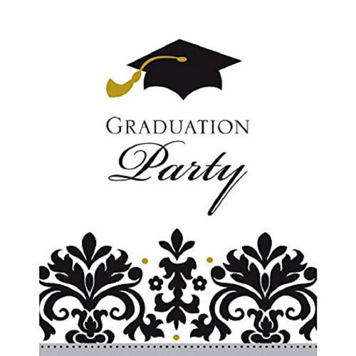 Graduation Party Black & White Invitations