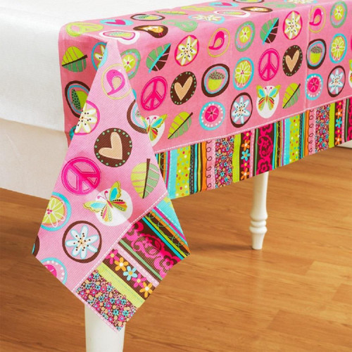 Hippie Chick Birthday Party Decoration Paper Tablecover