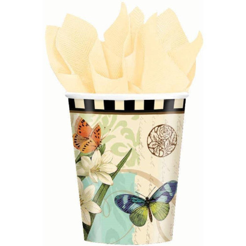 Garden Melody Floral Party 9 oz. Paper Cups