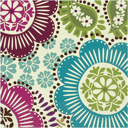 Fashion Floral Garden Theme Party Beverage Napkins