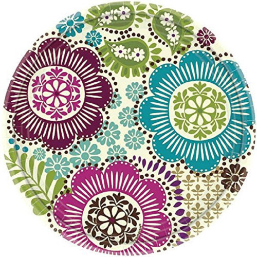 Fashion Floral Garden Theme Party 7" Dessert Plates