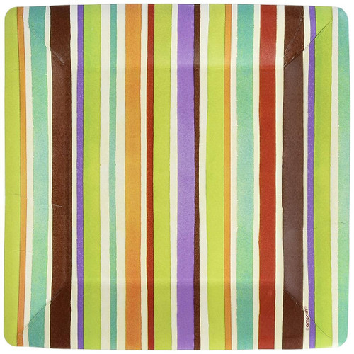 Crafty Stripe Party 10" Square Banquet Plates