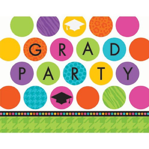 Colorful Commencement Graduation Party Invitations