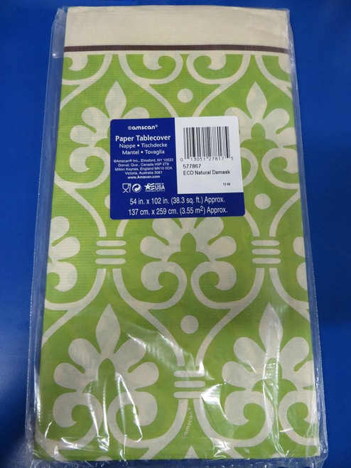 Natural Damask Eco Party Decoration Paper Tablecover