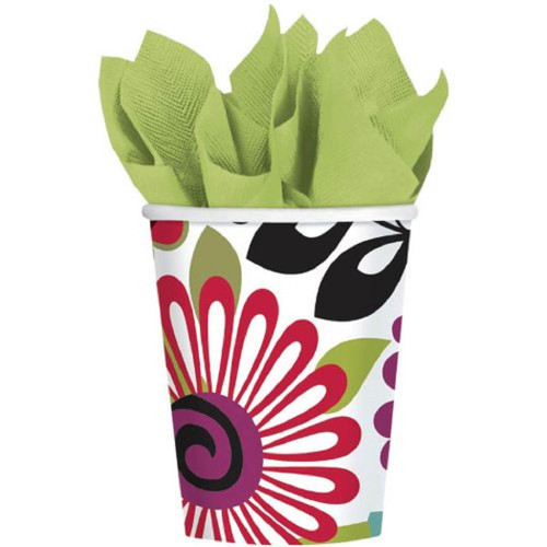 Modern Floral Party 9 oz. Paper Cups
