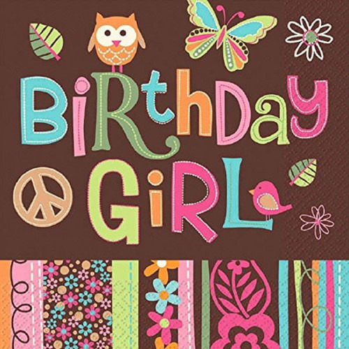 Hippie Chick Birthday Party Luncheon Napkins - Birthday