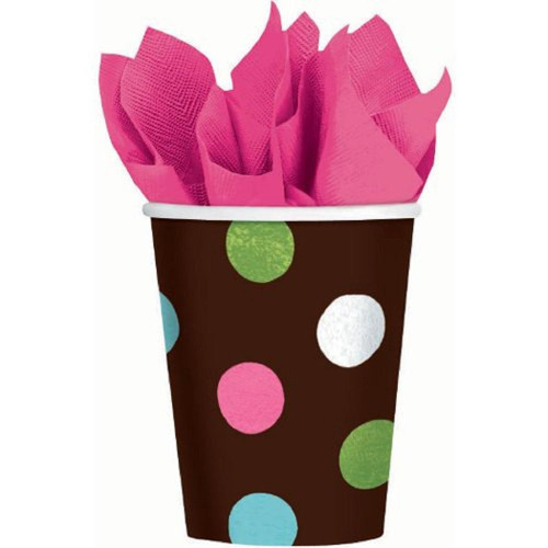 Warm Polka Dots Eco Party 9 oz. Paper Cups