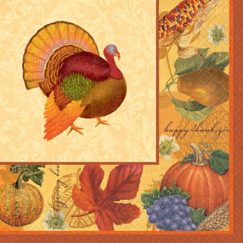 Thanksgiving Scrapbook Holiday Party Luncheon Napkins