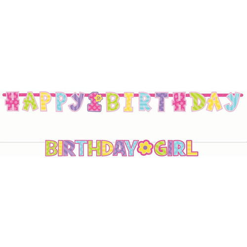 Sweet Little Cupcake Girl Birthday Party Decoration Letter Banner Combo Kit