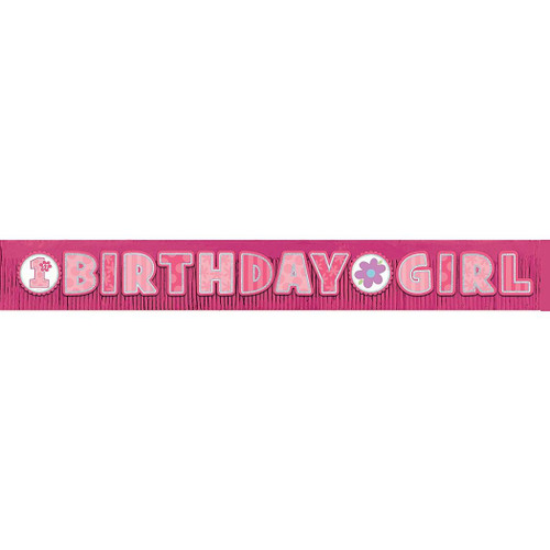 Sweet Little Cupcake Girl Birthday Party Decoration Glitter Fringe Banner
