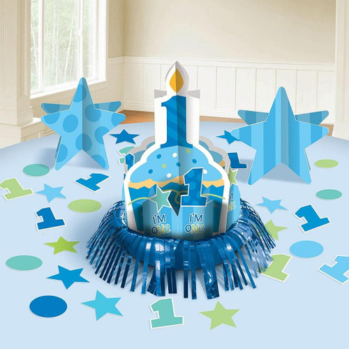 Sweet Little Cupcake Boy Birthday Party Table Decorating Kit