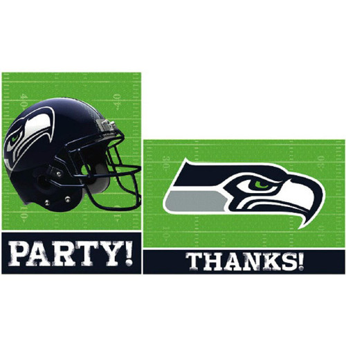Seattle Seahawks NFL Football Sports Party Invitations & Thank You Notes