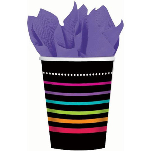 Party On Stripes Birthday Party 9 oz. Paper Cups