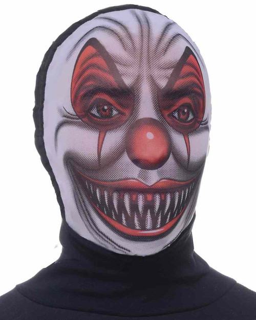 Scary Clown Hooded Mask Adult Costume Accessory