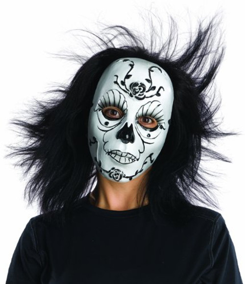 Dark Rose Mask Day Dead Skull Fancy Dress Halloween Adult Costume Accessory