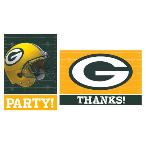 Green Bay Packers NFL Pro Football Sports Party Invitations & Thank You Notes