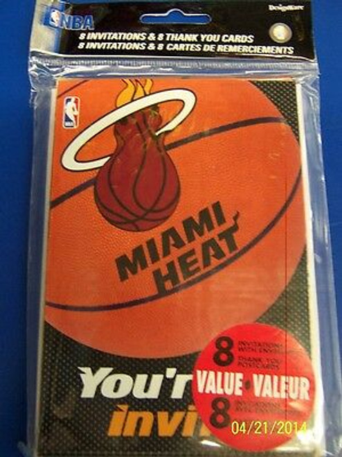 Miami Heat NBA Basketball Sports Party Invitations & Thank You Notes