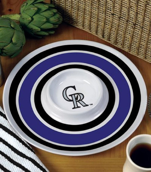 Colorado Rockies MLB Baseball Melamine Chip & Dip Serving Tray