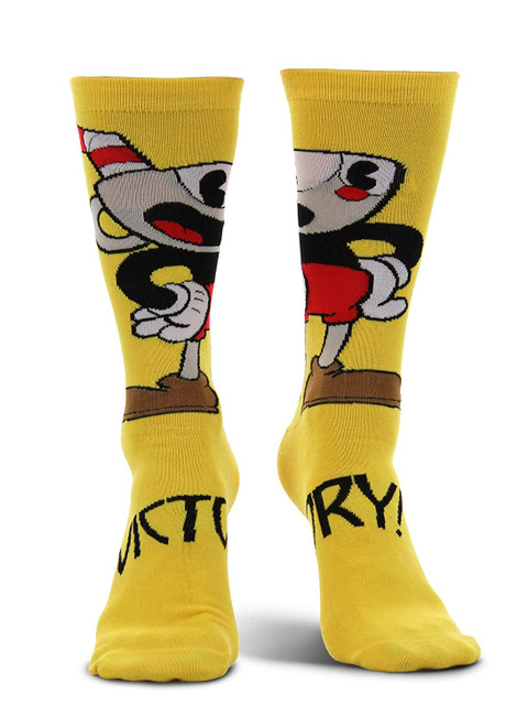 Cuphead Victory Striped Crew Socks Game Fancy Dress Halloween Costume Accessory