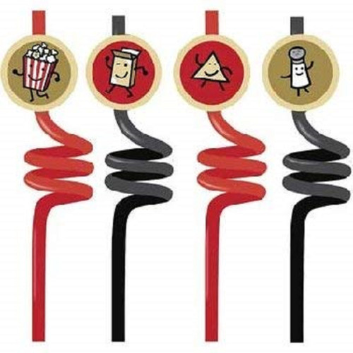 It's Showtime Movie Night Hollywood Award Show Theme Party Favor Krazy Straws