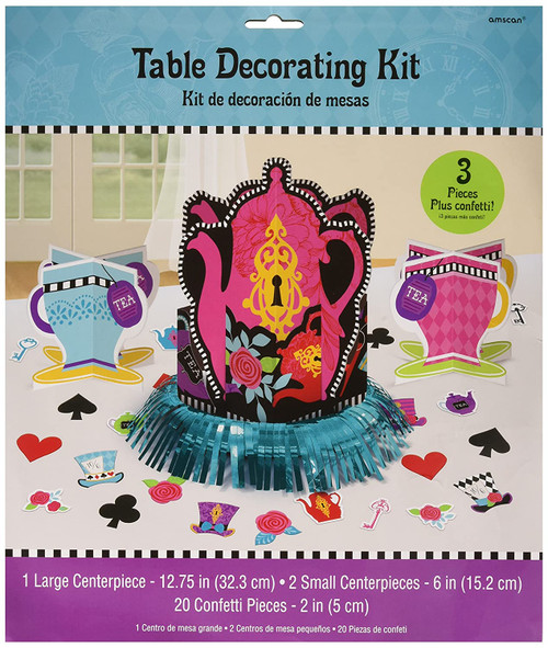 Mad Tea Party Alice in Wonderland Cute Kids Birthday Party Table Decorating Kit