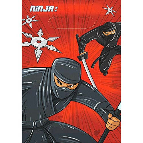 Ninja Warrior Martial Arts Fighter Kids Birthday Party Favor Sacks Loot Bags