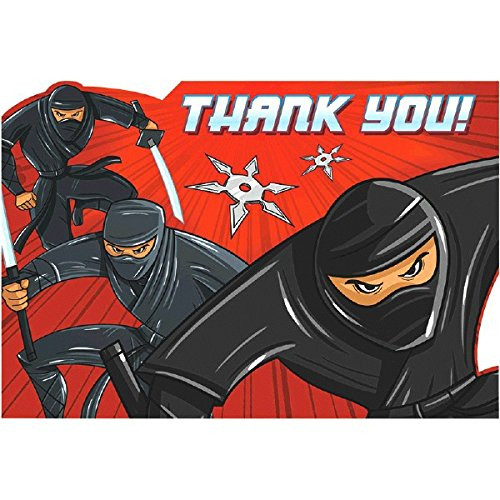 Ninja Warrior Martial Arts Fighter Boys Kids Birthday Party Thank You Notes