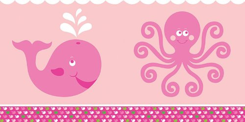 Ocean Preppy Girl Pink Whale 1st Birthday Party Decoration Plastic Tablecover