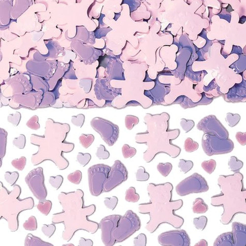 Precious Bear Pink Little Teddy Girl Baby Shower Party Decoration Foil Confetti