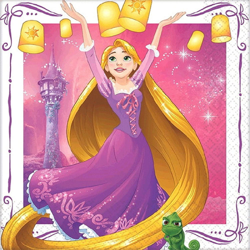 Rapunzel Dream Big Disney Tangled Kids Birthday Party Paper Beverage Napkins