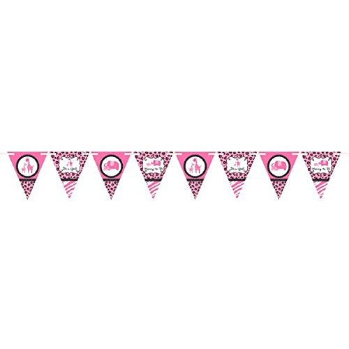 Sweet Safari Girl Jungle Animal Pink Baby Shower Party Decoration Pennant Banner