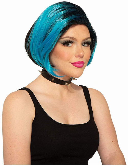 Punk Girl Wig 80's Pop Star Retro Fancy Dress Halloween Adult Costume Accessory