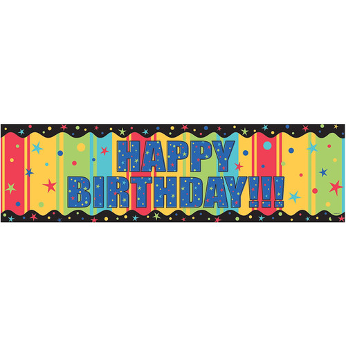 Year to Celebrate Stripe Over Hill Birthday Party Decoration Giant Sign Banner